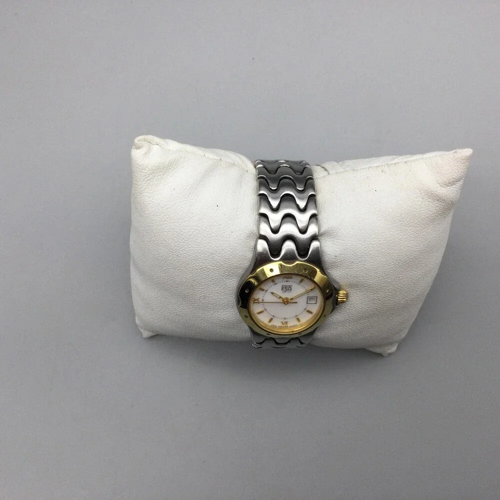 ESQ Freedom Womens Watch 25mm Two Tone Bracelet Date Stainless New Battery 5.5